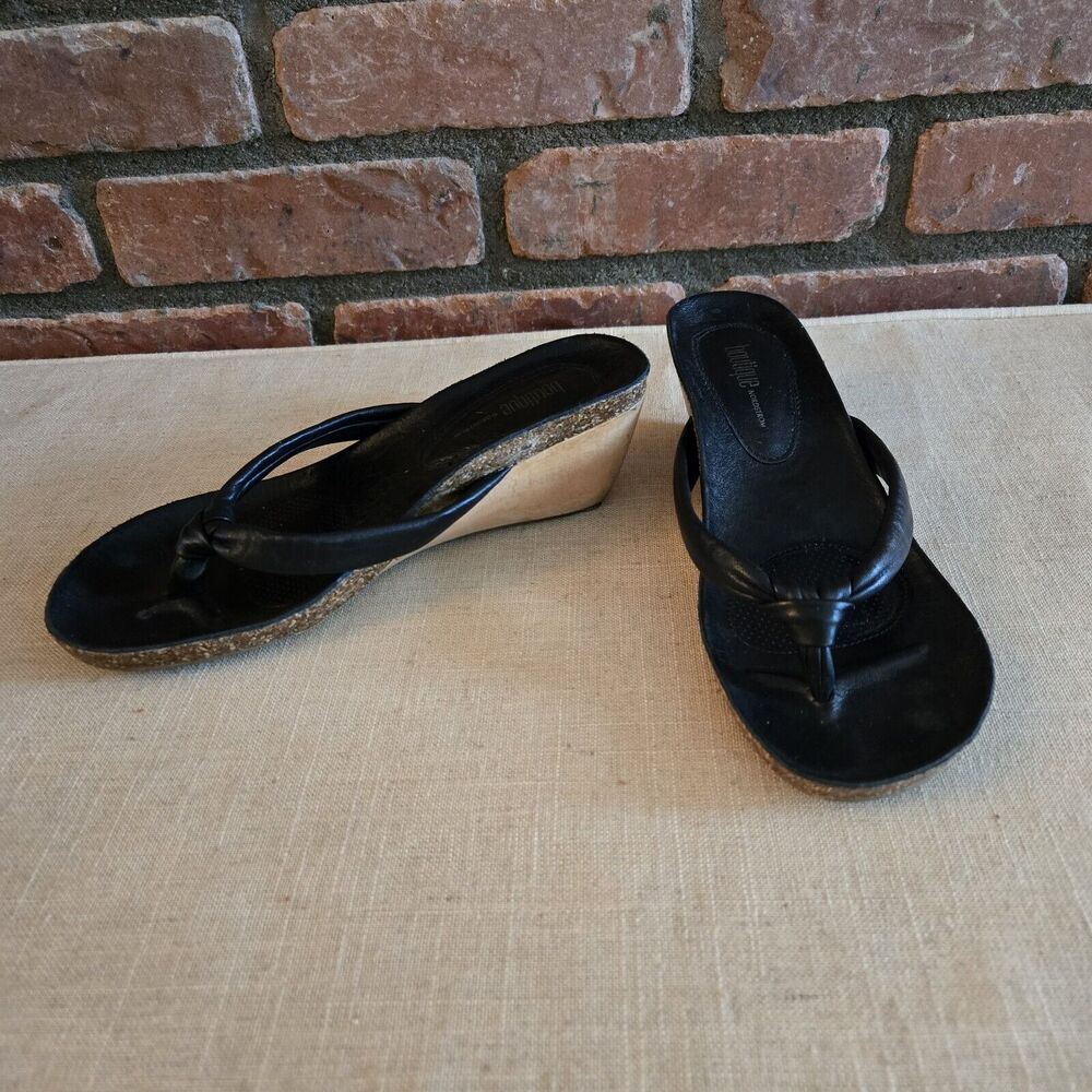 Black Sandal Nordstrom BOUTIQUE Size 5 Wedge